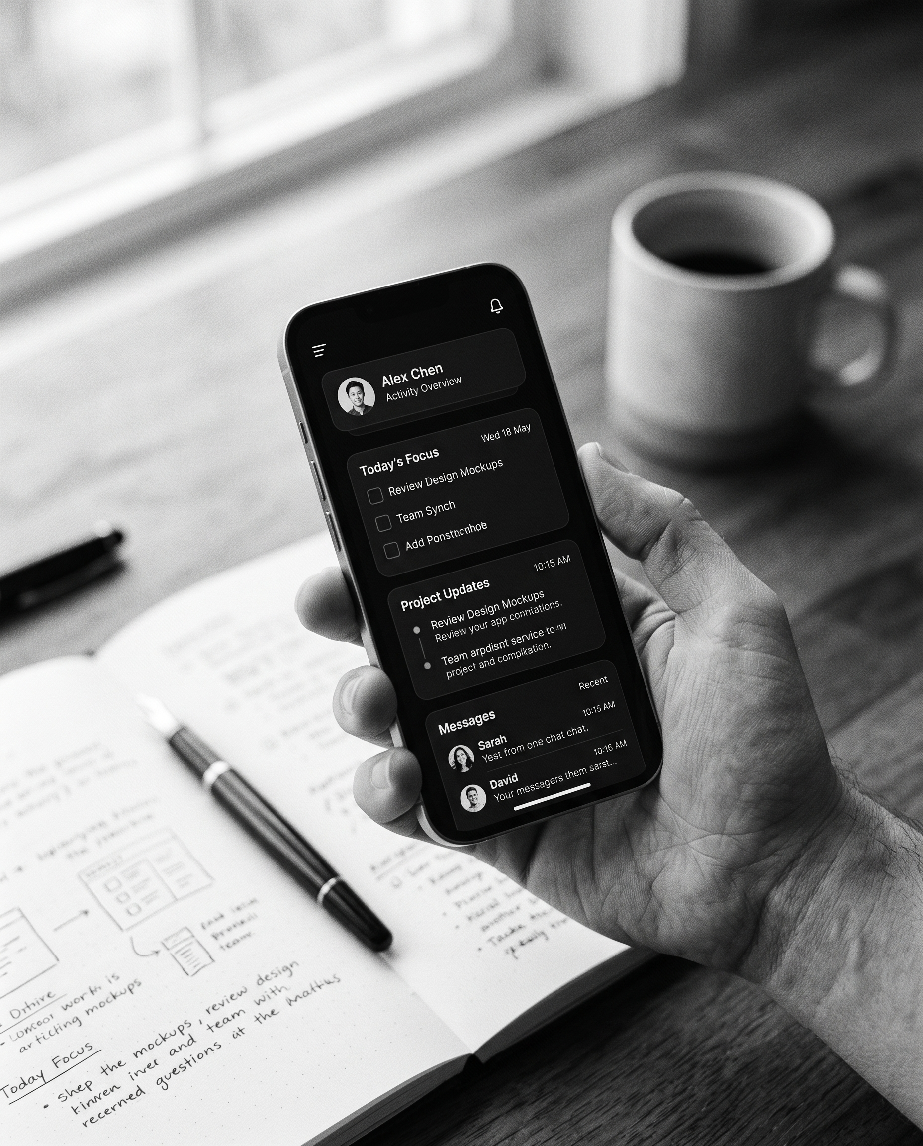 Grownet app — activity feed and messages