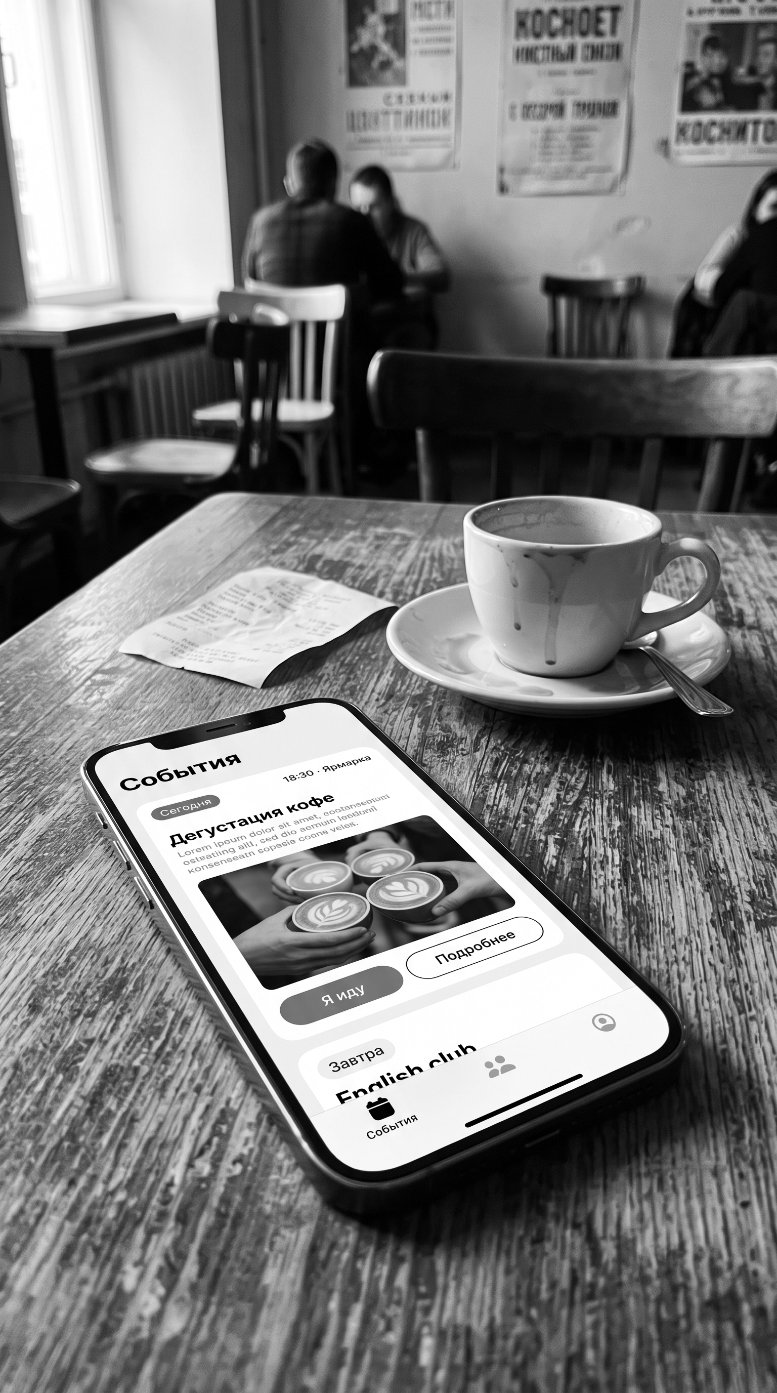 Event feed — Серп и кофе Telegram mini-app